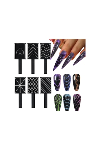 9lu Set Kedi Gözü Oje İçin Mıknatıs Karışık Efekt Cat Eye Magnet