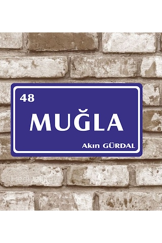 Kişiye Özel Metal Plaka Muğla 48 Retro Poster (29X15)