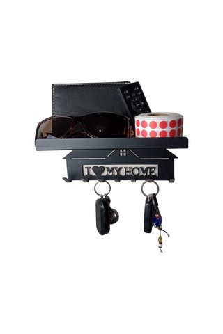 Azer Anahtar Askısı My Home Mat Siyah Mat Siyah