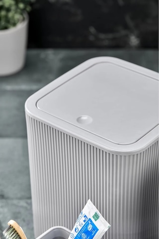 Palermo Kare Çizgi Model 5'li Banyo Seti Gold Detaylı Sabunluk Gri Gri