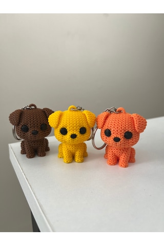Reborn 3d Köpek Anahtarlık 1 Adet Turuncu