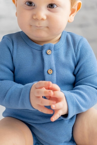 Zeyland Gots Sertifikalı %100 Organik Pamuk Önden Düğmeli Erkek Body 0 - 4Yaş - Sax Saks Mavisi