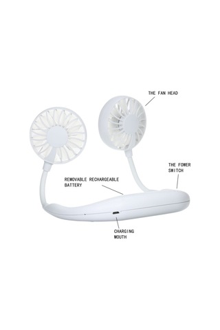 Symbee Yeşil Boylu Boyun Bağlı Usb Şarjlı Spor Fanı - 2000mah Pil, 360 Açısını Ayarlayabilir, İki Lüftü Kafası İle Taşınabilir Soğutucu