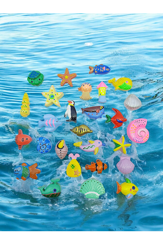 Taş Boyama Anne-çocuk Etkinliği, 30 Parça Sevimli Deniz Canlıları