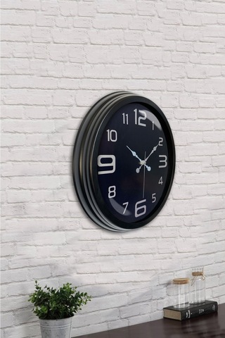 40 Cm Siyah Metal Modern Duvar Saati Diğer