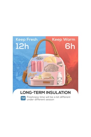 Yuntech01 Bej 9.4l Sızıntısız Polyester Öğle Yemeği Çantası + Paslanmaz Çelik Kaşık-çatal Üçlü Set Bej