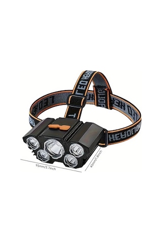 Brightnova 1 Adet Led Headlamp Şarj Edilebilir Güçlü 5 Ledli Taşınabilir Headlight 1 Usb Kampçılık Acil Durum Aydınlatma Balıkçılık Işık Altın