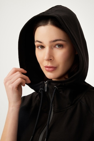 Los Ojos Kadın Siyah Kapüşonlu Fermuarlı Sweatshirt Eşofman Üstü Siyah