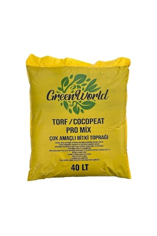 Green World 40 Litre İthal Çok Amaçlı Bitki Toprağı Torf Cocopeat Pro Mix - Kokopit Özel Karışım Saksı Harcı 0,250