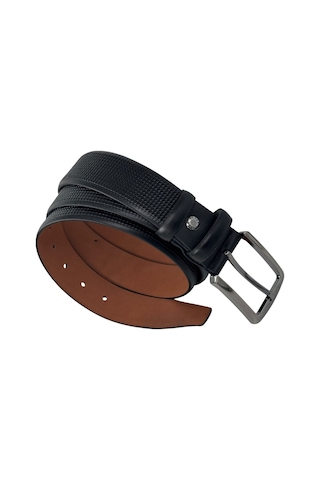 Süzer Deri %100 Hakiki Deri Desenli 4 Cm. Tokalı Klasik Erkek Kemer Siyah