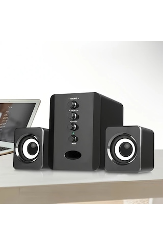 Willowhaven Siyah Bağımsız Ayarlı 3 İnç Bass Mini Hoparlörler Usb Tablet Laptop Taşınabilir Yüksek Kalite Ses
