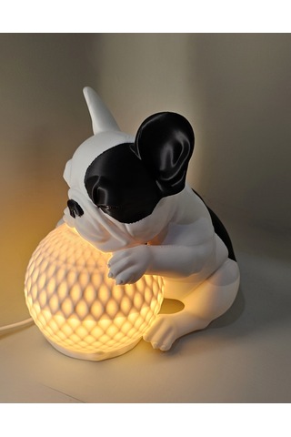 Uyuyan Fransız Buldog Masa Lambası 3d Baskı Köpek Dekoru