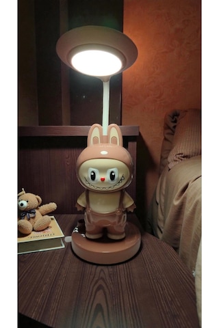 Labubu Tek Kalemlikli Masa Üzeri Gece Lambası Boyut 24 Cm Çok Renkli