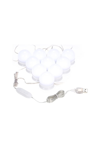 Singree 10'lu Dimmable Led Aydınlatma Seti - Makyaj Aynası Işıklı Zincir, 3 Renk Seçeneği, Kolay Kurulum, Göz Koruyucu Pc Kapak