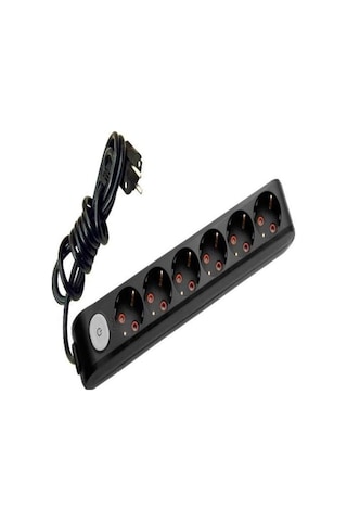 Multi-let 6 Lı Siyah Anahtarlı Grup Priz 1mt