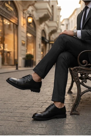 Pierre Cardin 702605 Siyah Açma Damat Ayakkabısı Takım Ayakkabısı Erkek Ayakkabı