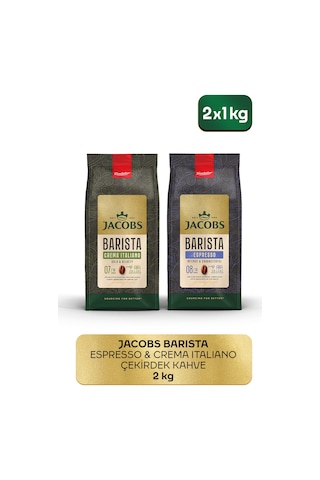 Jacobs Barista Çekirdek Kahve Avantajlı Paket 2 KG Crema Italiano 1 KG + Espresso 1 KG