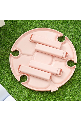 Açık Piknik Taşınabilir Katlanır Şarap Masası White , Size:picnic Table White Pembe