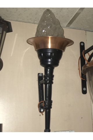 Meşale Bakır Bahçe Cam Başlık E27 Duy Küçük Boy Diğer
