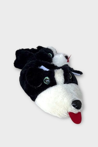 Ateşbags Unisex Hayvan Desenli Ev Ayakkabısı Panduf Siyah