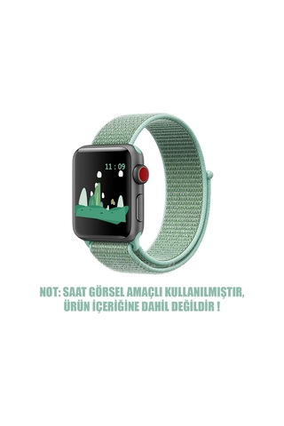 Microsonic Apple Uyumlu  Watch SE 2022 44 MM Hasırlı Kordon Woven Sport Loop