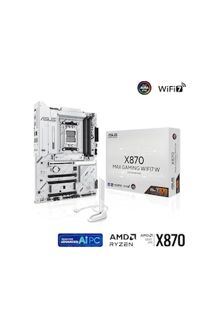 X870 Max Gamıng Wıfı7 W Amd X870 Am5 Ddr5 8000 Hdmı 2xusb4 3x M2 Usb3.2 Wifi 7 + Bt Aura Rgb 5gbit Lan Atx 12+2+1 Güç