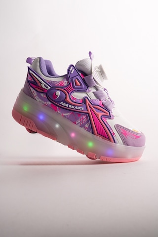 Muggo Pato Çocuk Işıklı Patenli Tekerlekli Sneaker Spor Ayakkabı Mor