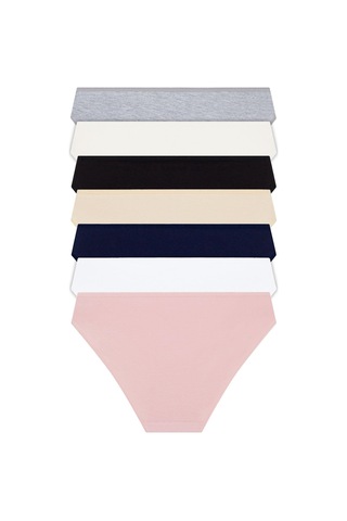 Cottonhill Basic Pamuklu Kadın Bikini Külot 7'li Paket Model1 Çok Renkli