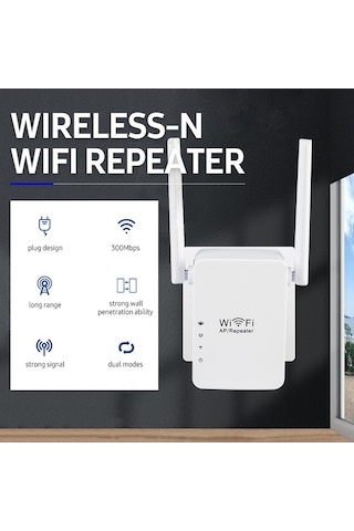 Novahub 300mbps Çift Antenli Wifi Sinyal Genişletici - Ev Ve Ofis Kullanımı İçin, Ap/repeater Modlu