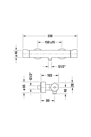 Duravit - C.1 Termostatik Duş Bataryası - C14220000010- Krom
