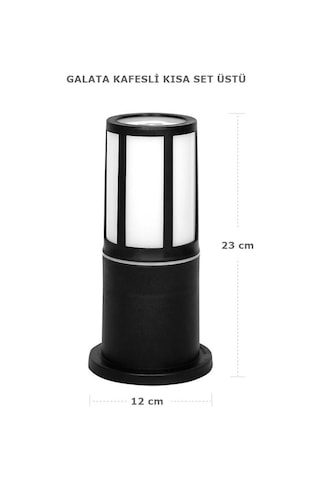 Galata Kafesli Set Üstü Bahçe Yol Garaj Lambaları 23 CM