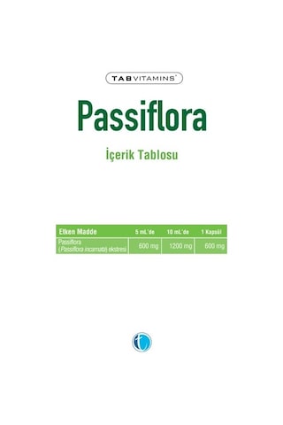 Passiflora 30 Bitkisel Kapsül Pasiflora 600 Mg