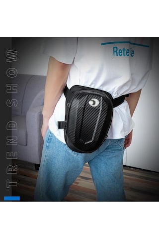 Hard-case Su Geçirmez Motosiklet Bel Bacak Çantası Mtb2108 Siyah