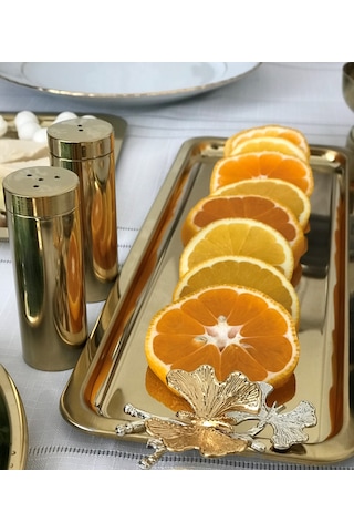 KELEBEKLİ BATON TEPSİ1. KALİTE GOLD 6 ADET