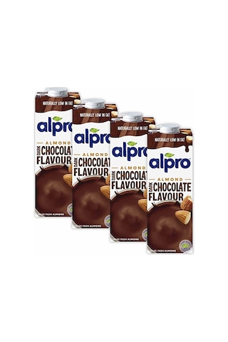 Alpro Bitter Çikolata Badem Sütü 4x1 L Vegan Laktozsuz Bitkisel B