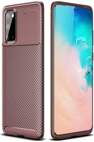 Galaxy S20 Kılıf Zore Negro Silikon Kapak Kahverengi