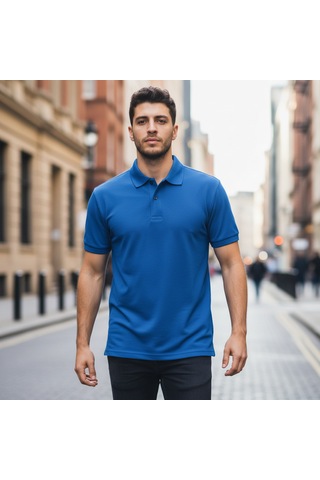Bite Nose Renk Seçenekli Erkek Polo Yaka Tişört Günlük & Şık Pamuklu Slim Fit Açık Mavi