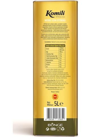 Komili Ayvalık Erken Hasat Zeytinyağı 5 L