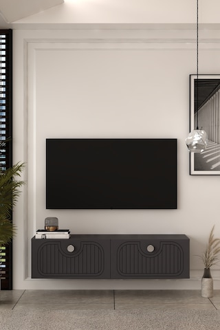 120dhdtda3ag Hera Lazer Desenli Duvara Monte Tv Sehpası Antrasit-gümüş