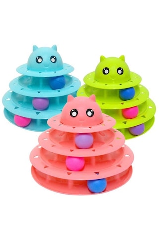 Tower Of Tracks Eğlenceli Üç Katlı Kedi Oyuncağı Seti Kedi Oyunu 50001