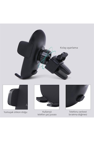 Aukey Hd-c48-bk 360 Derece Tüm Cihazlarla Uyumlu Araç İçi Telefon