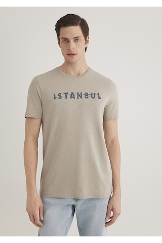 Mavi - Istanbul Baskılı Gri Tişört 066282-31935-Gri