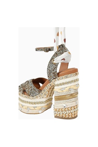 Kurt Geiger Chelsea Scarf 135 Lüks Tasarım, Kadın Platform Sandalet Kahverengi