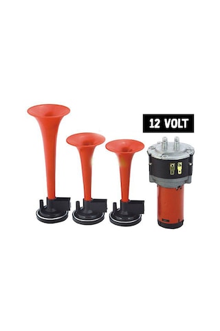 Havalı Korna 3 Borulu Motorlu 12 Volt