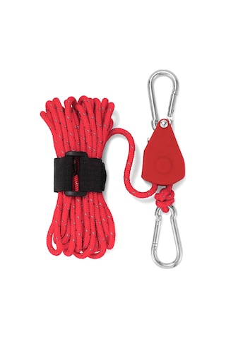 Yifomall Kızıl Küçük Boy Alüminyum Kanatlı Tekerlekli Çadır Sabitleyici, 4mm Kalın Nylon İp İle Hızlı Konum Ayarı Kırmızı