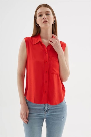 Fashion Friends Kolsuz Kırmızı Kadın Gömlek 25y0382k1 Kırmızı