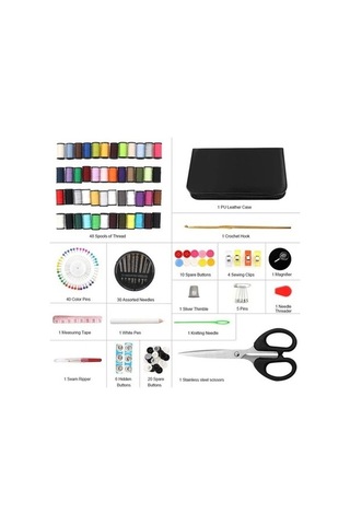 Flybuy Çok Fonksiyonlu İğne Seti 172 Adet, Kenar Klipsi, Pratik Kılıf