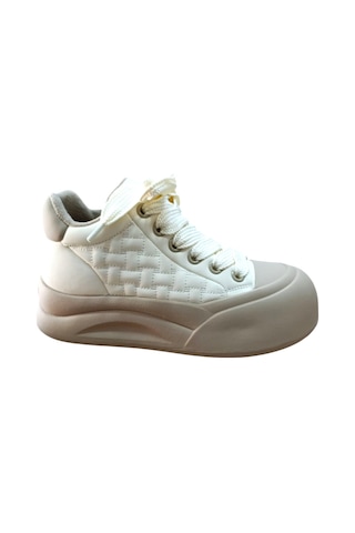 Guja 26k426-1 Kadın Kalın Taban Sneaker Ayakkabı Bej Siyah