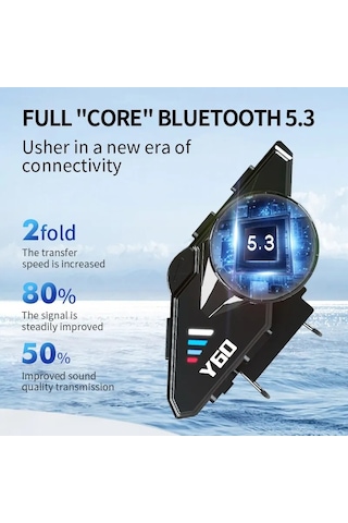 Y60 Motosiklet Kask Bluetooth Kulaklık Kablosuz Su Geçirmez Handsfree Çağrı Y60