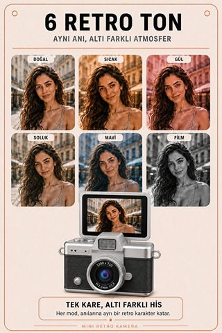 Solvis Mini Dijital Kamera Retro Tasarım Hd Video Selfie Çekim 180 Döndürülebilir Ekran Taşınabilir Kamera
